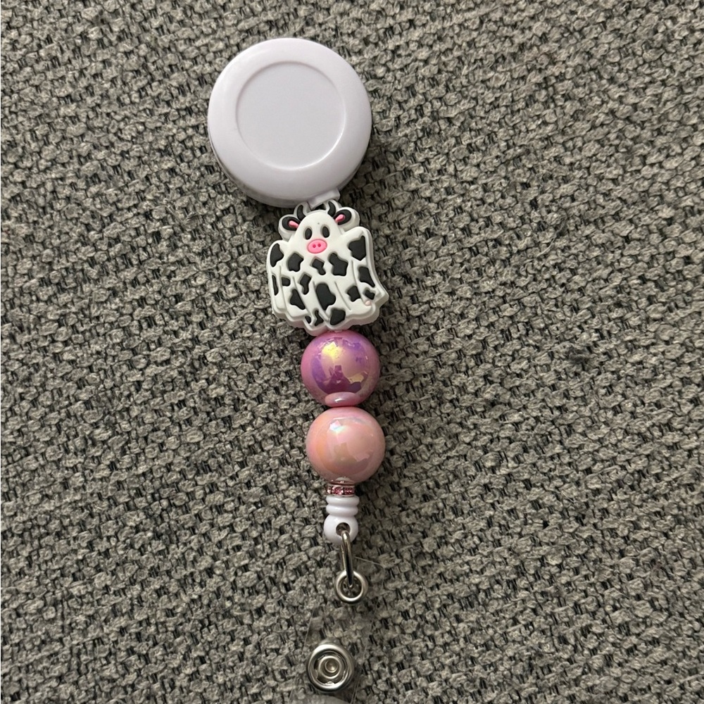 Cute Cow Print Kids Badge Holder